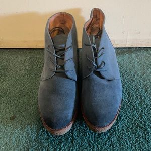 Worn Once ! Dark Blue Suede Wedges